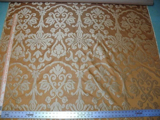 1.2Yard 100% Silk Damask Classic Radiant Copper Cinnamon Simple Renaissance