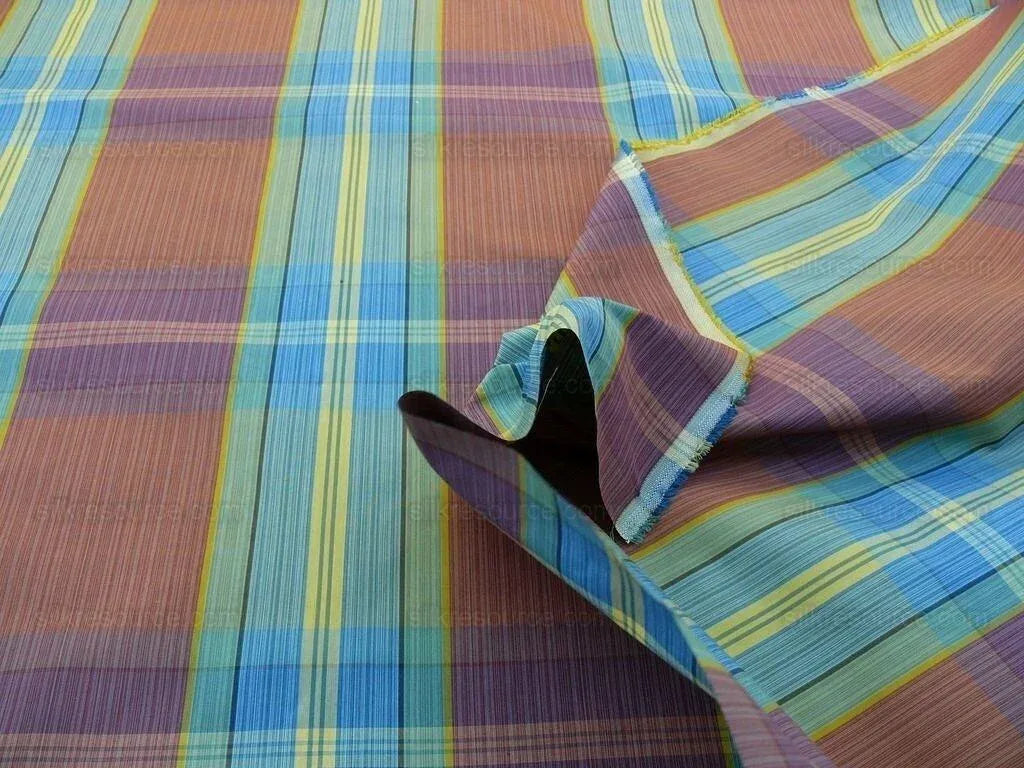 Scalamandre Riviera Plaid Fh Rose/multi Colorful Rainbow Mediterranean MSRP USD 216/Y