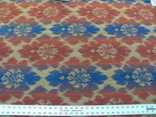 Scalamandre Accademy Ikat Persian Heavy Orange Red Blue Purple Earthy MSRP USD 148/Y