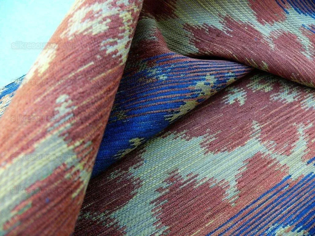 Scalamandre Accademy Ikat Persian Heavy Orange Red Blue Purple Earthy MSRP USD 148/Y