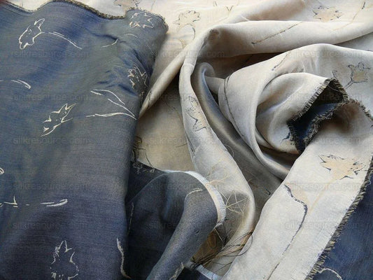 Scalamandre Grey Watkins Orissa Semi Sheer Copper Silk Double Organza Damask Tulip Wildflower MSRP USD 212/Y