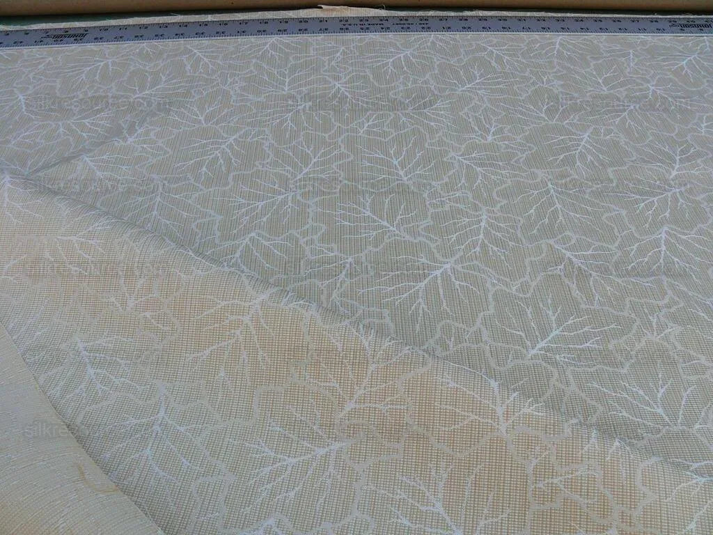Scalamandre Fonthill Maplewood Cream White Damask Foliage Maple Leaves MSRP USD 204/Y