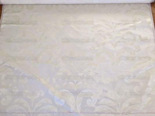 Beacon Hill 100% Silk Damask Lady's Slipper Orchid Antique White Neoclassical MSRP USD 242/Y