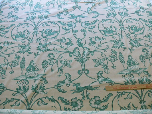 By yd Lee Jofa Dambura Print Monkey Griffin Lotus Green Deer Music Toile Cotton Chintz