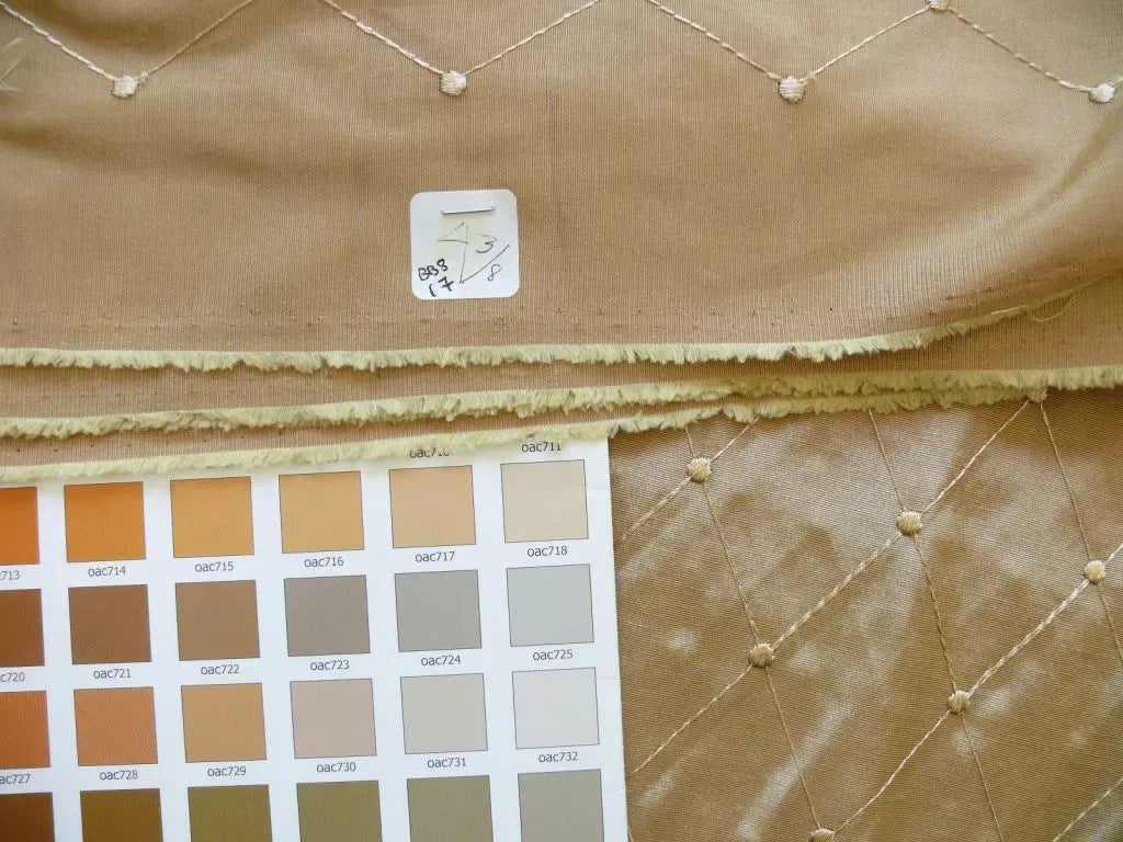 4.325Y Stroheim & Romann Faux Silk Bolt End Iridescent Beige Embroidered Diamond