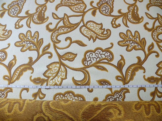 3.875Y Kravet Winterthur Yellow Ocher Crewel Styled Jacobean Flower Thick