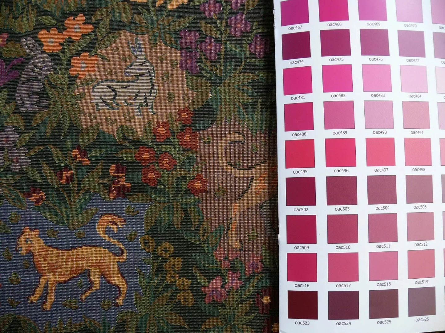 Kravet Exotic Jungle Animal Tapestry Dog Peacock Lion 1.2y