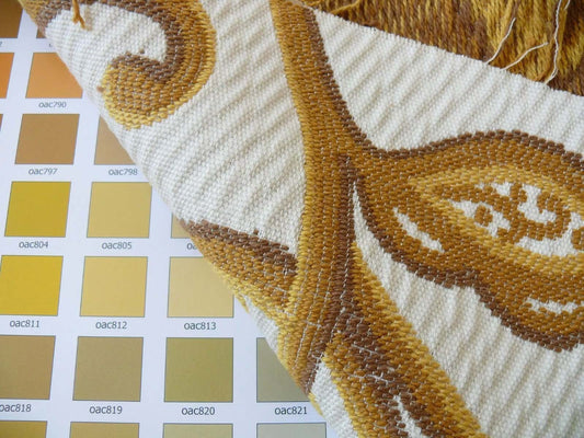 3.875Y Kravet Winterthur Yellow Ocher Crewel Styled Jacobean Flower Thick