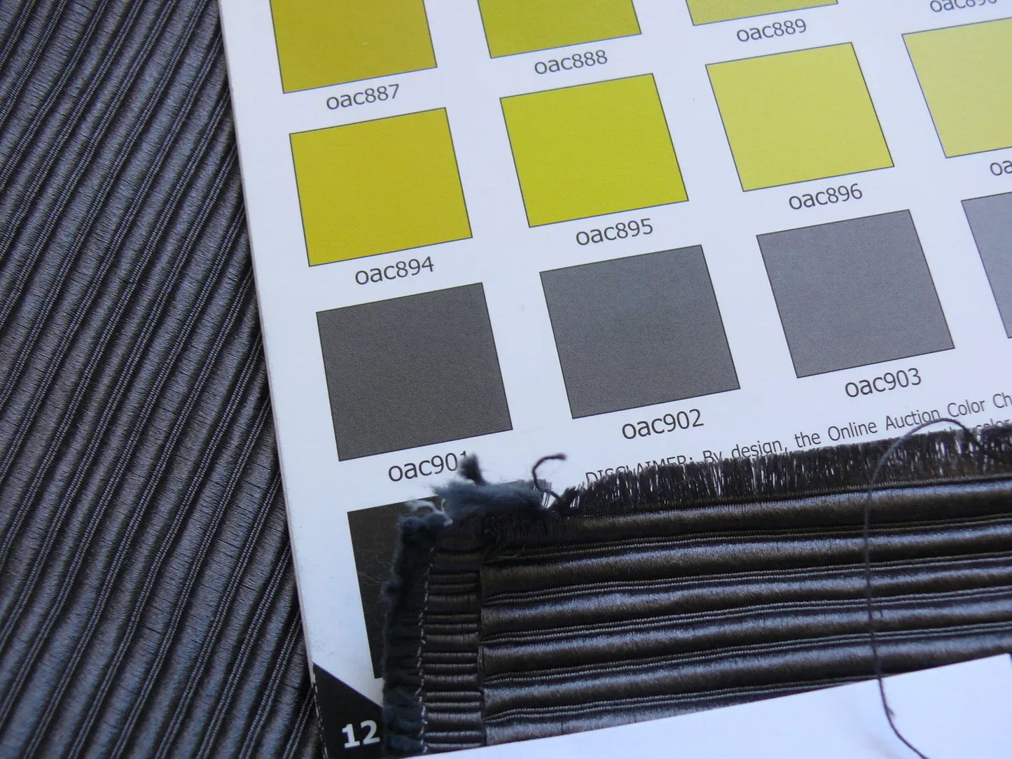 Scalamandre "stoddard" Silk Wide-rib Dark Grey Graphite Bty