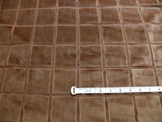 By Yard Pindler Fab Cut Velvet Silky Brown Chocolate Square! MSRP USD200+/y