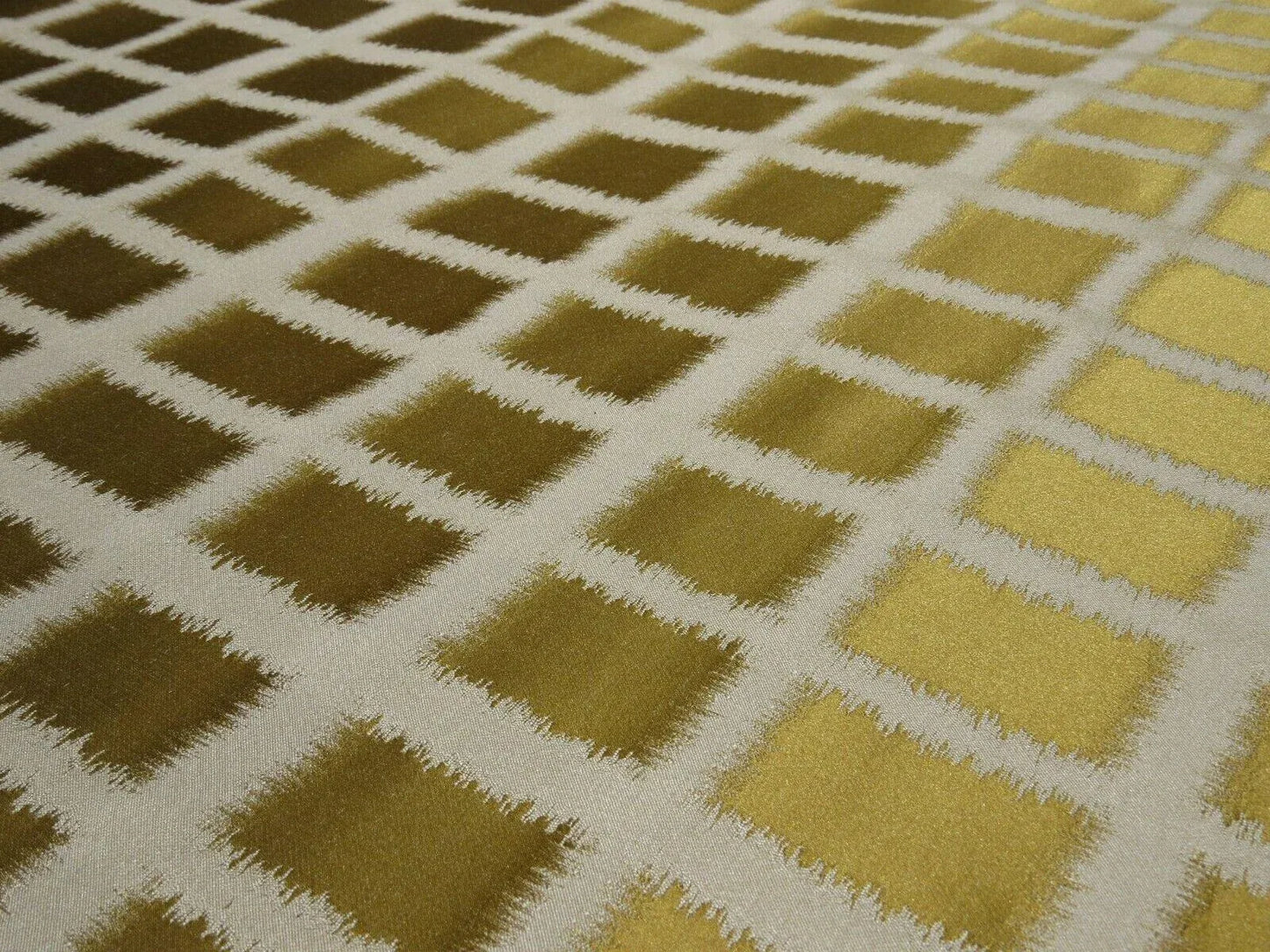 By Yard Scalamandre Palladium Fonthill Modern Silk Lampas Gold Leaf Green Mid Century MSRP USD 196