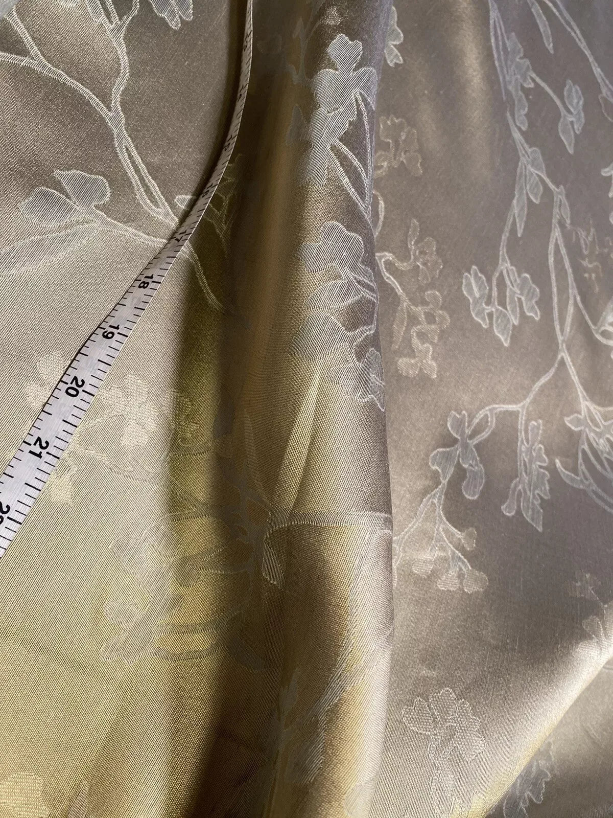 2.6Yards Beacon Hill Leiria Silk Linen Organza Damask Steel Blue Gold MSRP USD220/Y #1601