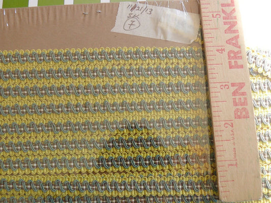 Scalamandre 100% Silk French Gimp Trim Green & Yellow MSRP$100+ U. S. Treasury
