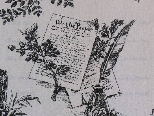 Designer Birth Of America Independence War Eagle White House Liberty Bell Toile Black White MSRP 144/Y