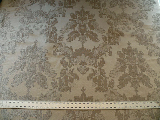 5.4yd Old World Weaver Silk & Linen Anna Jarquard Floral Damask Gray 5.4yd #1427