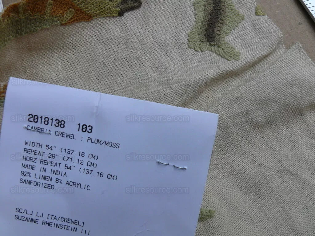 Special Order Lee Jofa Cambria Crewel Plum Moss Green Chinoiserie MSRP USD396/y