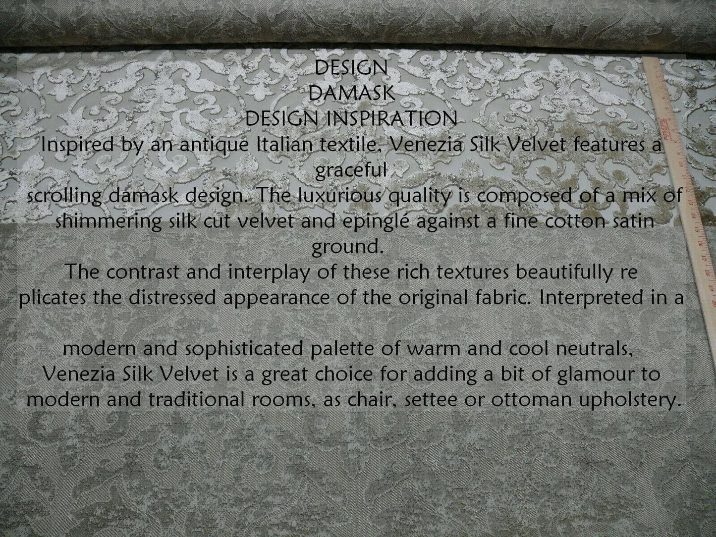 By Yard Scalamandre Venezia Silk Velvet Sable Golden Brown MSRP USD720/Y Special Order