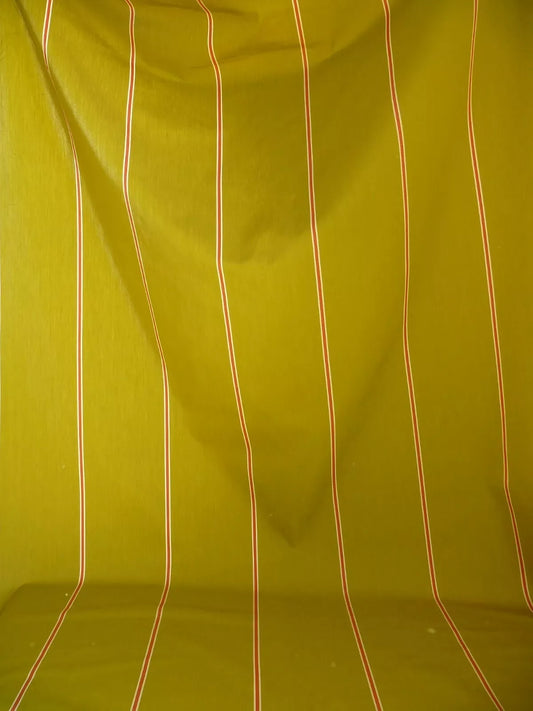 By yard Clarence House Palio Avocado Green and Red Cotton Stripe From Italy #557