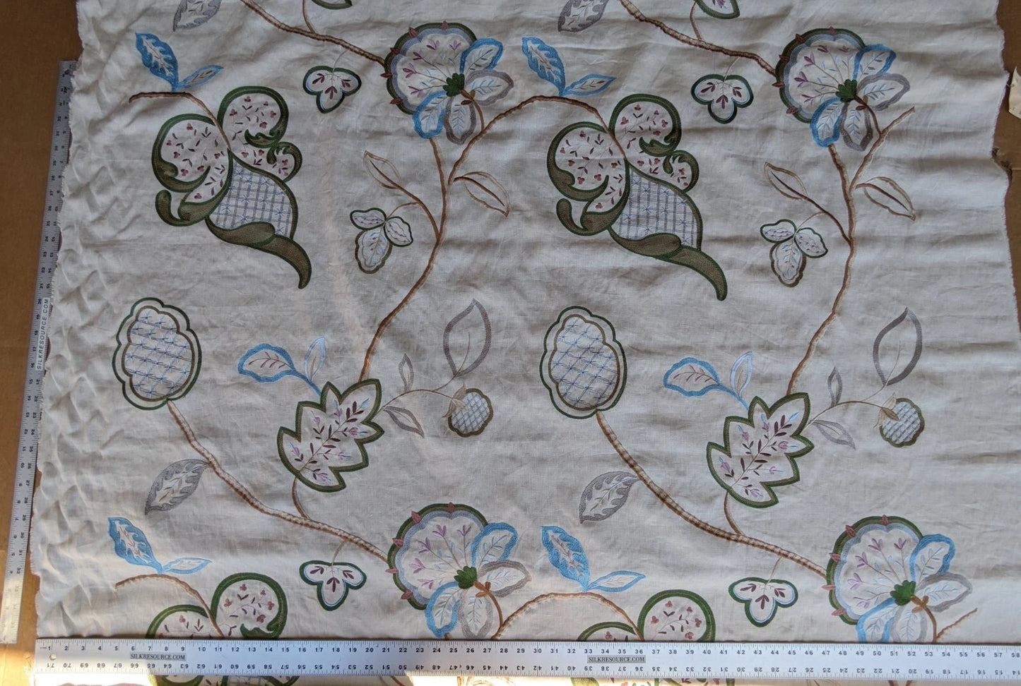 By Yard Lee Jofa GP & J Baker Hatherleigh Trail Palampore Multi/blue Embroidery Linen MSRP USD 296y