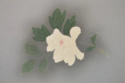 New Silk Tsukesage Bolt Handpainted Red Tree Peony @x25 Z69 12mx36cm (472x14.1" 13y