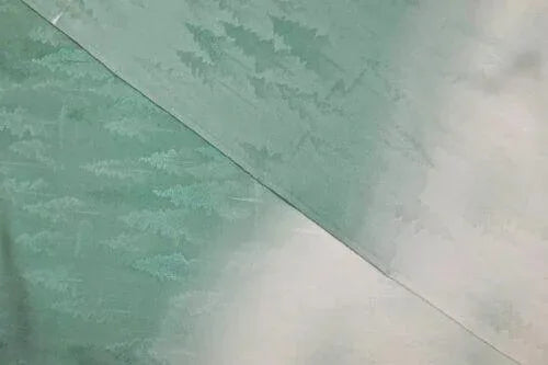 "Snow Falls On Cedars" 100%silk Tsukesage Bolt: Forest Trees Gradation@y75 12yards