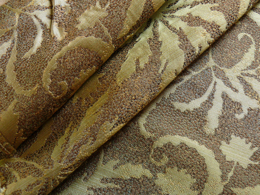 Palm Japanese Maple Leaf Jacquard - Thyme Brown Gold Red