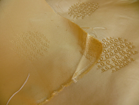 Bty 100% Silk Damask Loop Doodle "butterscotch" Yellow Gold MSRP USD 200+/Y
