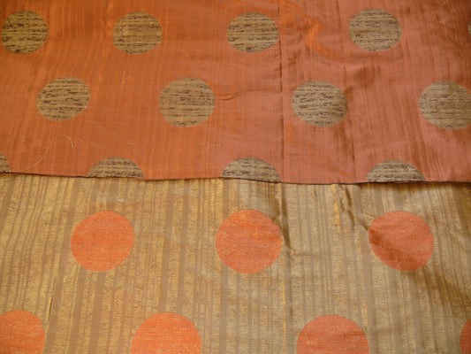 By yard 100% Silk Damask Moon In Bamboo Grove "coral" Orange Pink Gold Mid-century MSRP USD 285