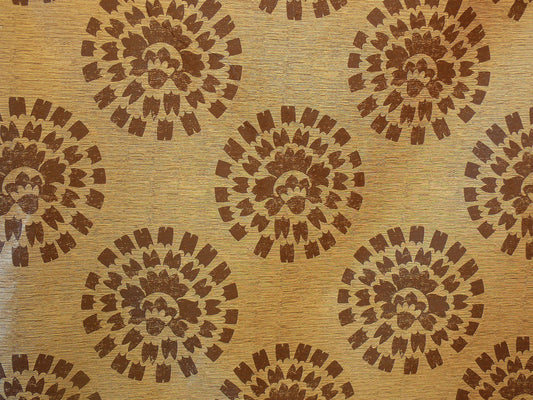 Large Modern Pinwheel Damask Silk - Cocoa Brown Beige
