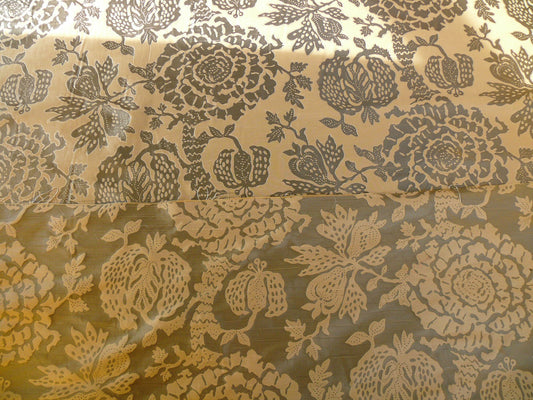 Papercut Tree Of Life Pom Silk Lampas - Cloudy Gray