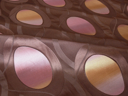 100% Silk Lampas Egg Mirror "orchid" Purple Pink Orange