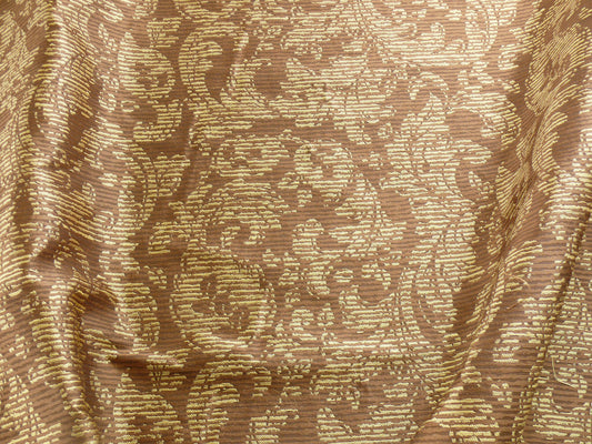 Damask Vine Paisley Silk - Java Brown/Gold