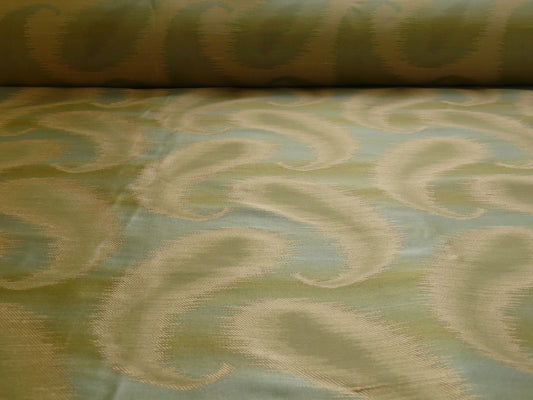 Hazy Paisley Ikat Silk - Mint Green Multi