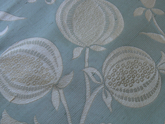 100% Silk Lampas Fairy Tale Pom "seafoam" Blue Aqua Green Cream Josef Frank - By The Yard -MSRP USD 345/y