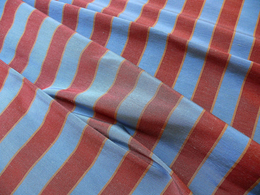 Lee Jofa Penrith Stripe Ruby/sky Blue & Rose Red Stripe Linen Silk MSRP USD 236/Y