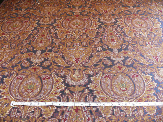 0.86y Lee Jofa San Pietro "mineral" Blue Paisley Red Gold