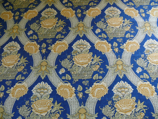 Brunschwig & Fils Corbeille De Fleurs - Navy, Gold & Sunflower Yellow