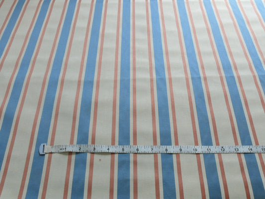 By Yd Lee Jofa Ferrara Quarry Stripe Blue/rose Red On White CottonMSRP USD 160/Y