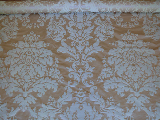 Lakehouse Renaissance Damask Silk - Pale Peach Pink And Cream