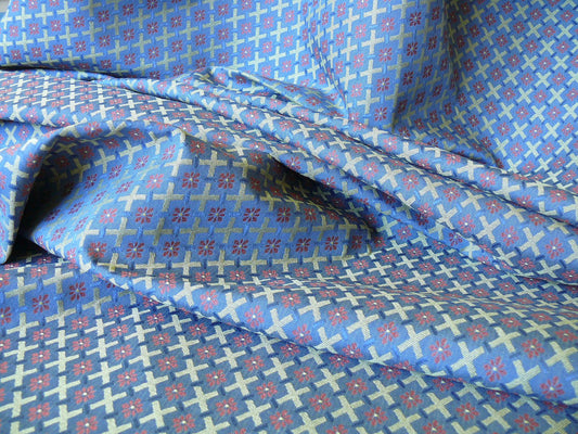 Scalamandre St. Germain Lattice - Blue Gold Red