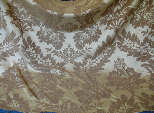 Vervain Italian Linen Damask In Muted Golden Beige Brown Fall MSRP USD 200/y