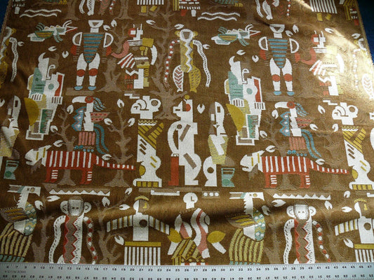 Clarence House Zambezi Cut Linen Velvet Figure Monkey Tribe Eagle Bird Tree MSRP USD 596/Y!