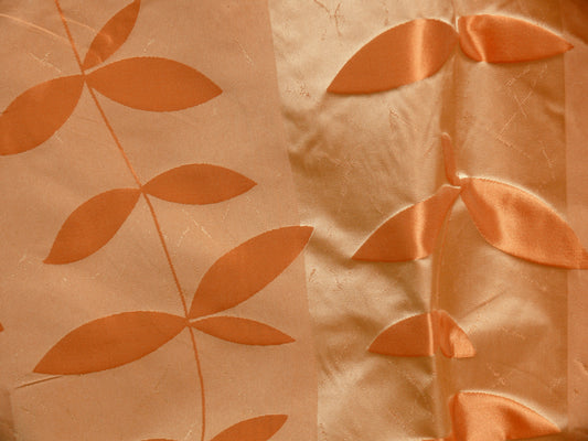 Beacon Hill "imperial Leaf"100%silk Clay Orange Gold Cantaloupe Foliage Vine Stripe MSRP USD 165/y