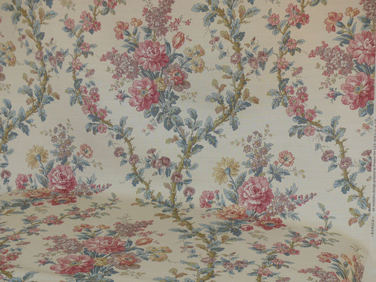 Lee Jofa Ramage Print Eggshell Blue Pink Green Linen Chintz Tree Of Life MSRP USD 176/y