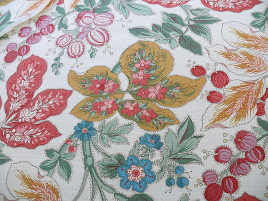 5.7y Scalamandre "gillian" Printed Linen Foliage Jacobean Red MSRP USD239/y