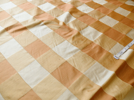 Kravet Sassy Plaid Silk - Nectar Orange Tropical Peach