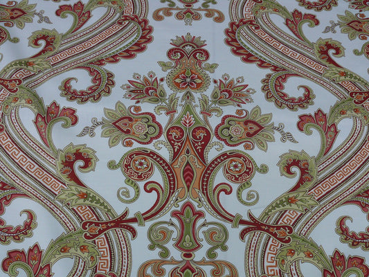 By Yard Scalamandre Hudson Multi/white Paisley Printed Cotton Sateen Belle Jardin Collection Fr France MSRP USD 216/y