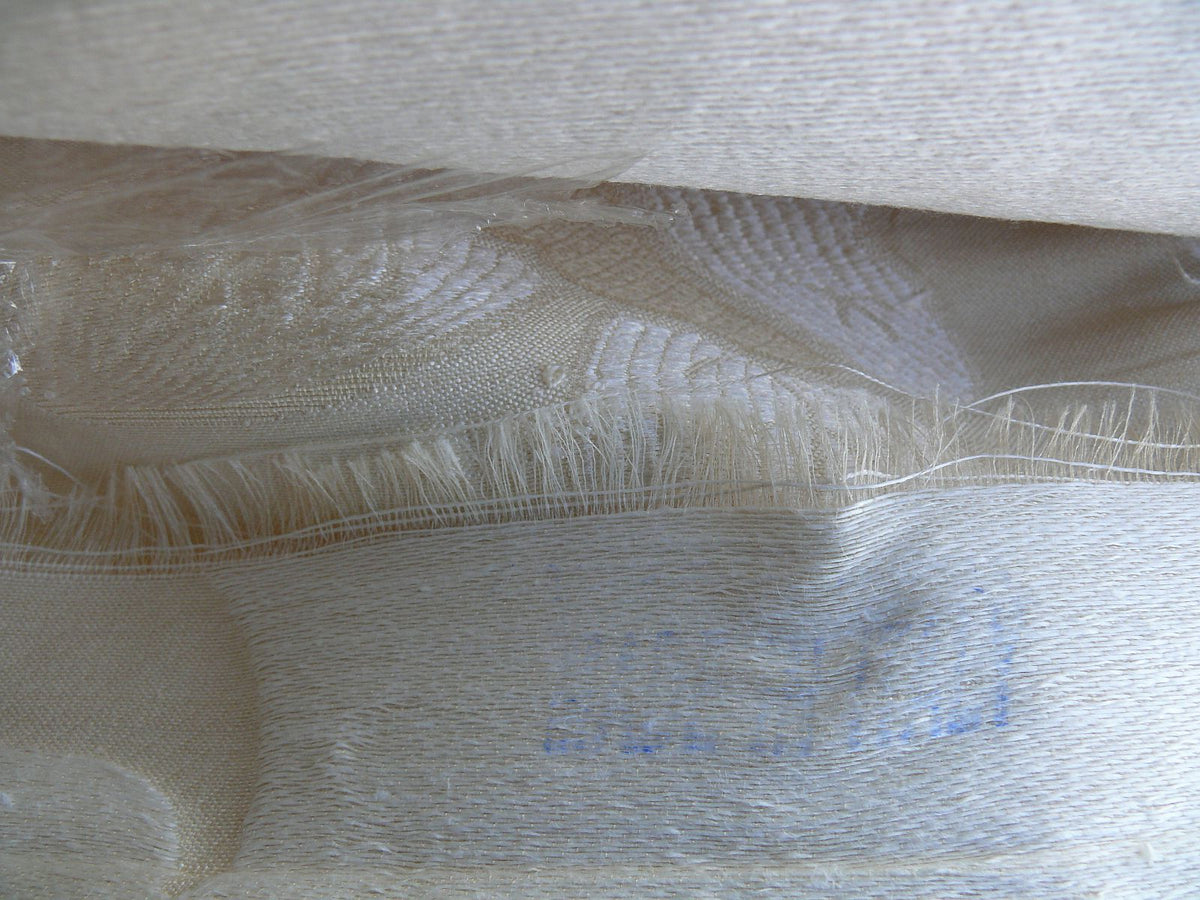 Scalamandre Charlize Ivory Cream White Heavy Lily Tapestry Art Nouveau Linen Blend MSRPUSD250+