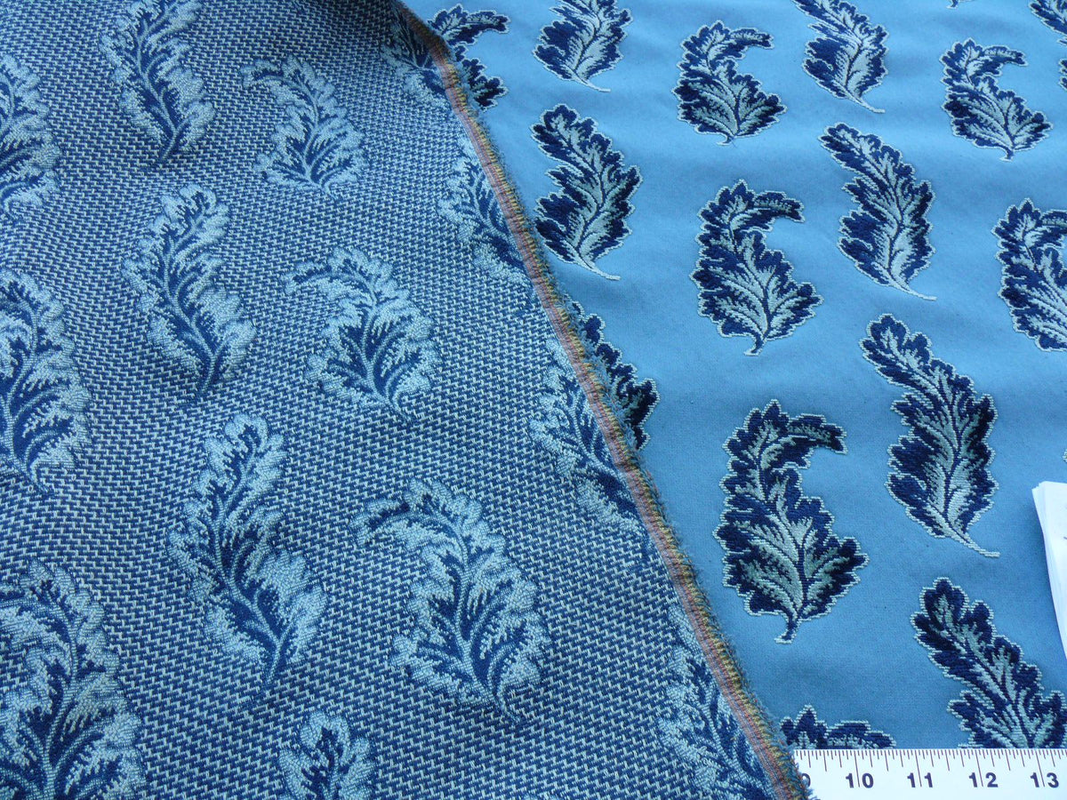 by yard Scalamandre Acanthus Blues Silky Velvet Foliage MSRP USD 1520/y