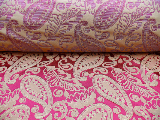 Scalamandre Angelique Paisley Silk Damask red Gold MSRP USD298/y